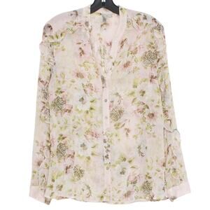 Top Boho Cottage Shabby Fairy Feminine Lolita Romantic Girly Floral Sheer Medium